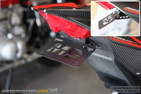 2011-2020 Aprilia Tuono Fender Eliminator / Tail Tidy with LED Plate Light - Image 3